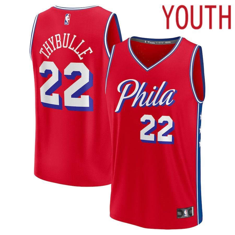 Youth Philadelphia 76ers 22 Matisse Thybulle Fanatics Branded Red Statement Edition 2022-23 Fast Break Player NBA Jersey